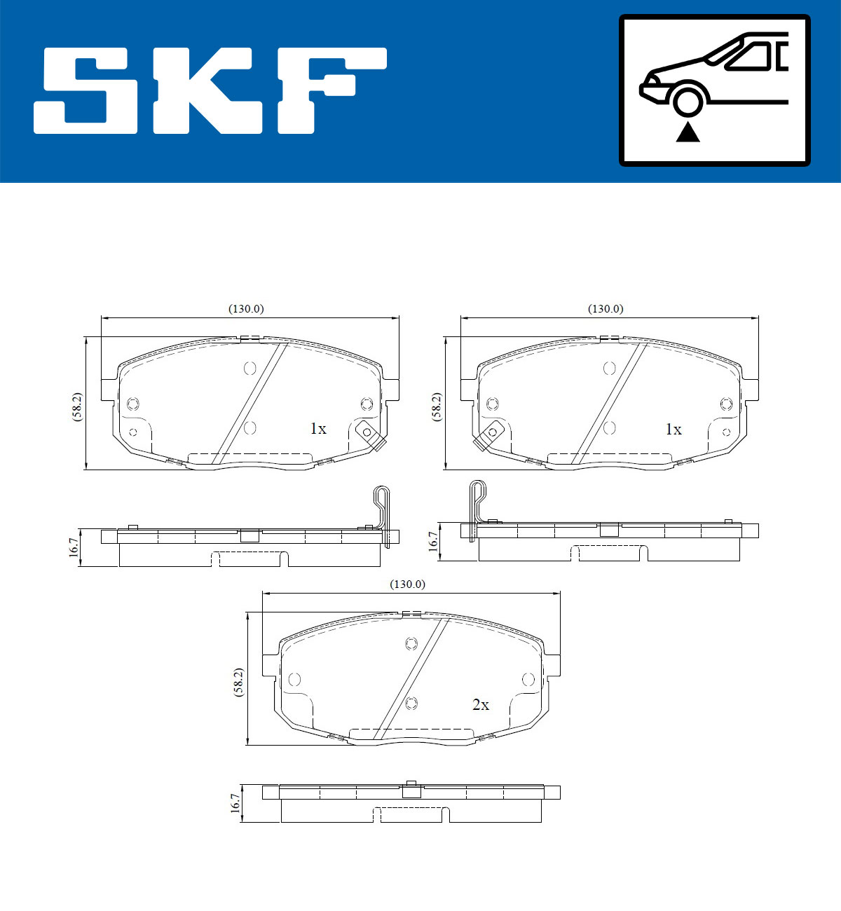 Set placute frana,frana disc VKBP 80183 A SKF